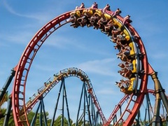 Rode achtbaan in Lake Side Mania